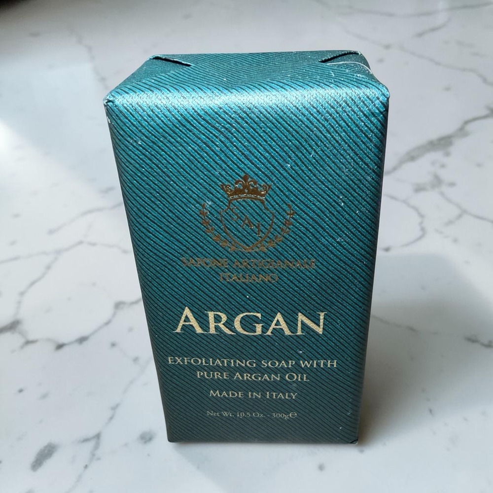 Saponificio Varesino Argan Exfoliating Soap Unisex 10.5oz Teal NEW Made in Italy